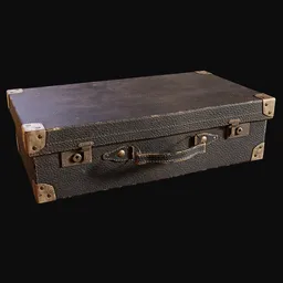 Black Leather Antique Suitcase