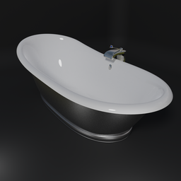 Freestanding designer bathtub.