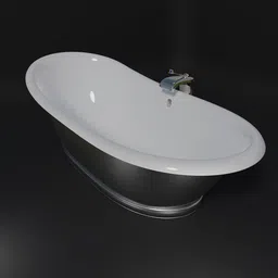 Freestanding designer bathtub.