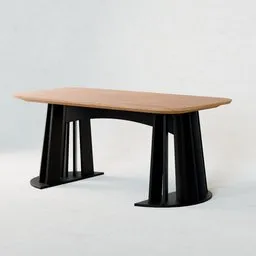 Slatted Pedestal Dining Table