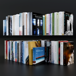 Detailed 3D book stacks for Blender renders with unique spines, perfect for virtual shelving and scene creation.
