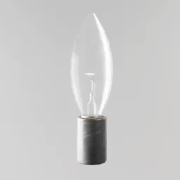 Detailed 3D-rendered bulb lamp with clear glass and a metallic base, compatible with Blender 3D software.