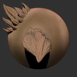 Detailed fur texture sculpting brush effect for 3D modeling in Blender, ideal for creating lifelike hair and fur surfaces.