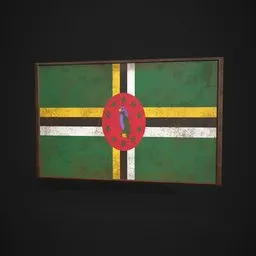 Dominica Flag Picture Frame