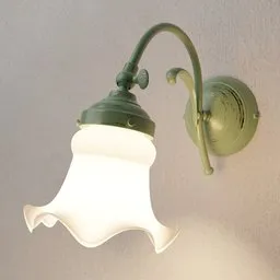 Elegant 3D modeled sconce with illumination, showcasing detailed texturing and realistic shaders, suitable for Blender rendering.