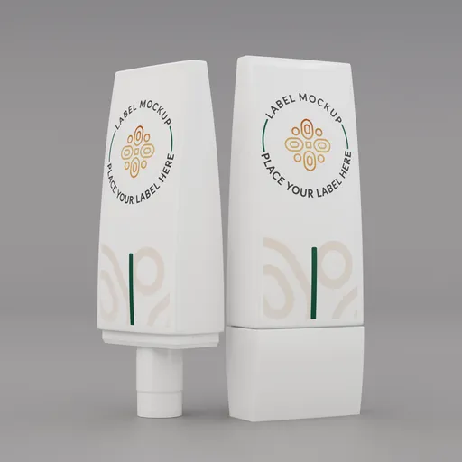 High-resolution 3D model of a cream tube packaging, ideal for Blender 3D projects.