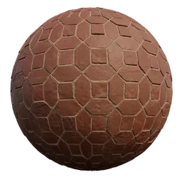 4K PBR Old Terracotta Floor texture for 3D materials designed in Substance Designer and rendered in Blender Cycles.