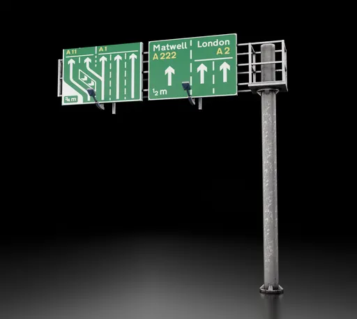 Overhead Highway Sign