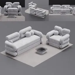 Modular Bubble sofa with Rug & Table