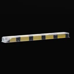 Old Damaged Parking Bumper LowPoly