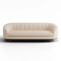 Agostino Curved Channel-Tufted Sofa