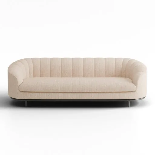 Agostino Curved Channel-Tufted Sofa