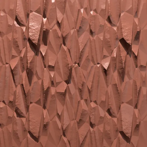 3D sculpted crystalline rock texture applied with specialized Blender sculpting brush for modeling.