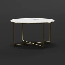 "Golden coffee table with white marble top, created in Blender 3D software. Elegant gold legs and delicate detailing add sophistication to this piece. Perfect for interior design and rendering projects."
OR
"White marble coffee table with gold legs, designed for Blender 3D. Featuring intricate golden detailing and a sleek profile, this table is a stunning addition to any virtual space."