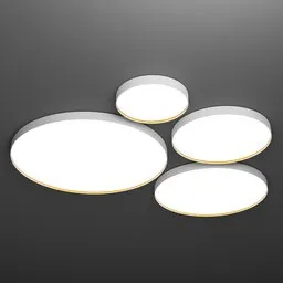 Versatile Multiline CM-C 3D model of ceiling lights with customizable colors and sizes for Blender rendering.