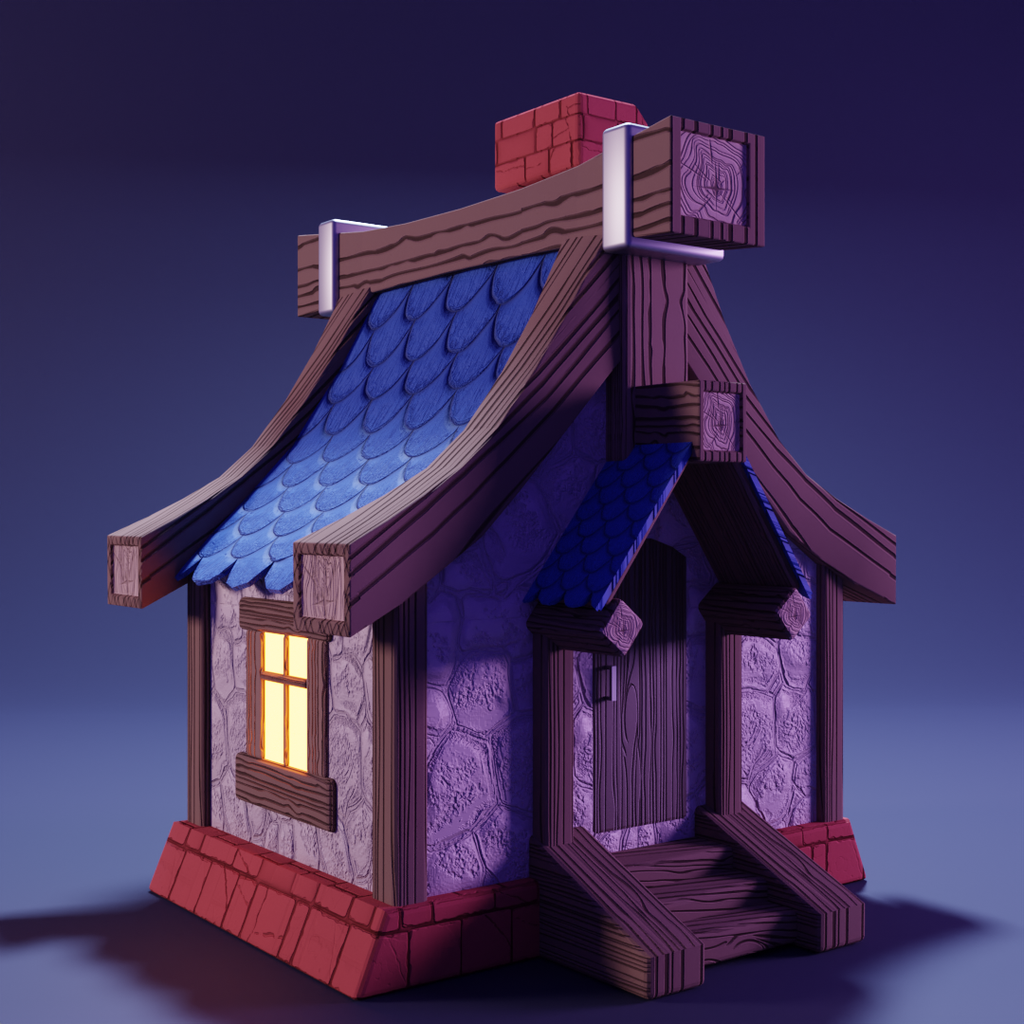 Stylized Toy House | Private Buildings models | BlenderKit