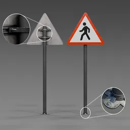 Sign pedestrian area