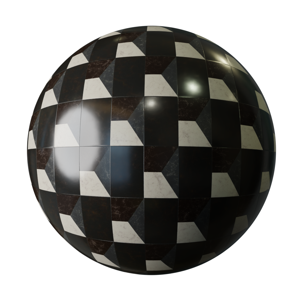 3D illusion marble black | FREE 3D tiles materials | BlenderKit