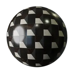 3D illusion marble black
