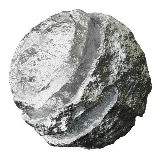 Highly detailed lumpy metal paper PBR material for Blender 3D artists, with a realistic procedural shader.
