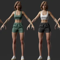 Running Fitness Girl Character