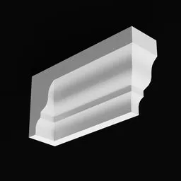 Detailed 3D crown molding asset for architectural visualization in Blender, showcasing modular design customization.