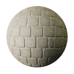 2K PBR stone cobble texture for 3D modeling in Blender, with realistic displacement and seamless tiling for paths and roads.