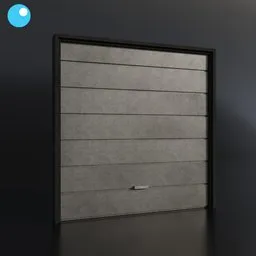 Realistic 3D model of a modern garage shutter with a detailed metal texture, suitable for Blender 3D environments.