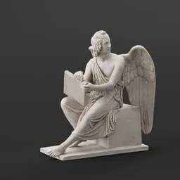 statue of Classic Angel with book