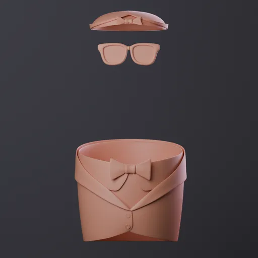 Cartoon Gentleman Outfit Stylized