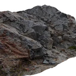 High-detail 3D scan of rugged mountain rocks for Blender environments.