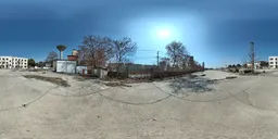 Bluesky clouds metal door ground