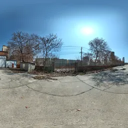 Bluesky clouds metal door ground