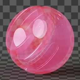 Pure glass with ruby emission