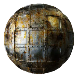 Metal Rivets Rusted Panels