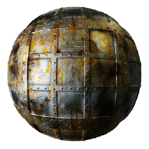 Metal Rivets Rusted Panels