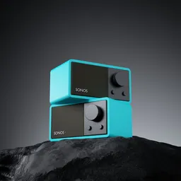 Modern Red Speaker Scene