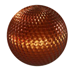 High-quality orange chrome shingle PBR texture for 3D materials suitable for Blender and other 3D software.