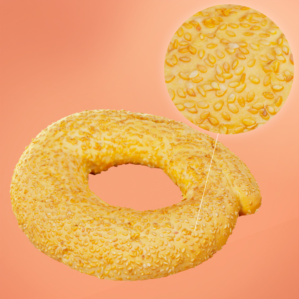 BlenderKit Download the Photorealistic Sesame Seed Bagel 3D Scan model