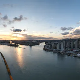 Aerial City Buildings Sunset Sky