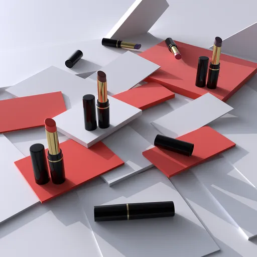 Lipstick on random blocks podium