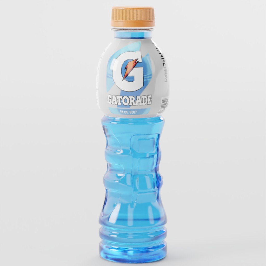 Gatorade bottle 600ml FREE Beverages models BlenderKit