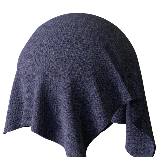 Blue PBR woven textile texture for 3D modeling in Blender, suitable for clothing and upholstery.