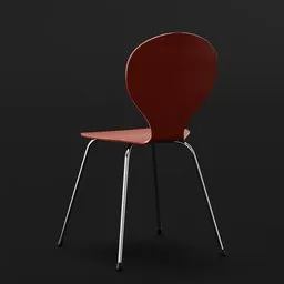 "Danish plywood Rondo chair - stackable design for mesh line with 25x65mm offsets. Photorealistic 3D model created with Blender 3D software."