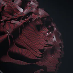 Abstract Red Checkered Wavy Ruffles