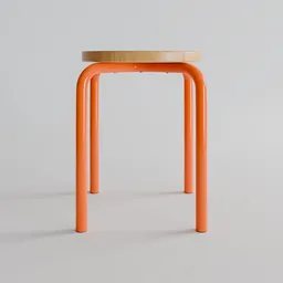 High-quality 3D Blender model of a modern orange stool with sleek design from Nytillverkad collection.