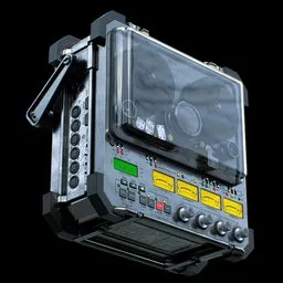 Detailed 3D model of a portable audio recorder, compatible with Blender, showcasing intricate design and textures.