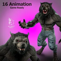 Werewolf Rigged Animated