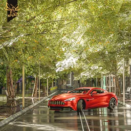 Nature Scene with Aston Martin