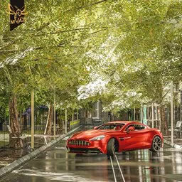 Nature Scene with Aston Martin